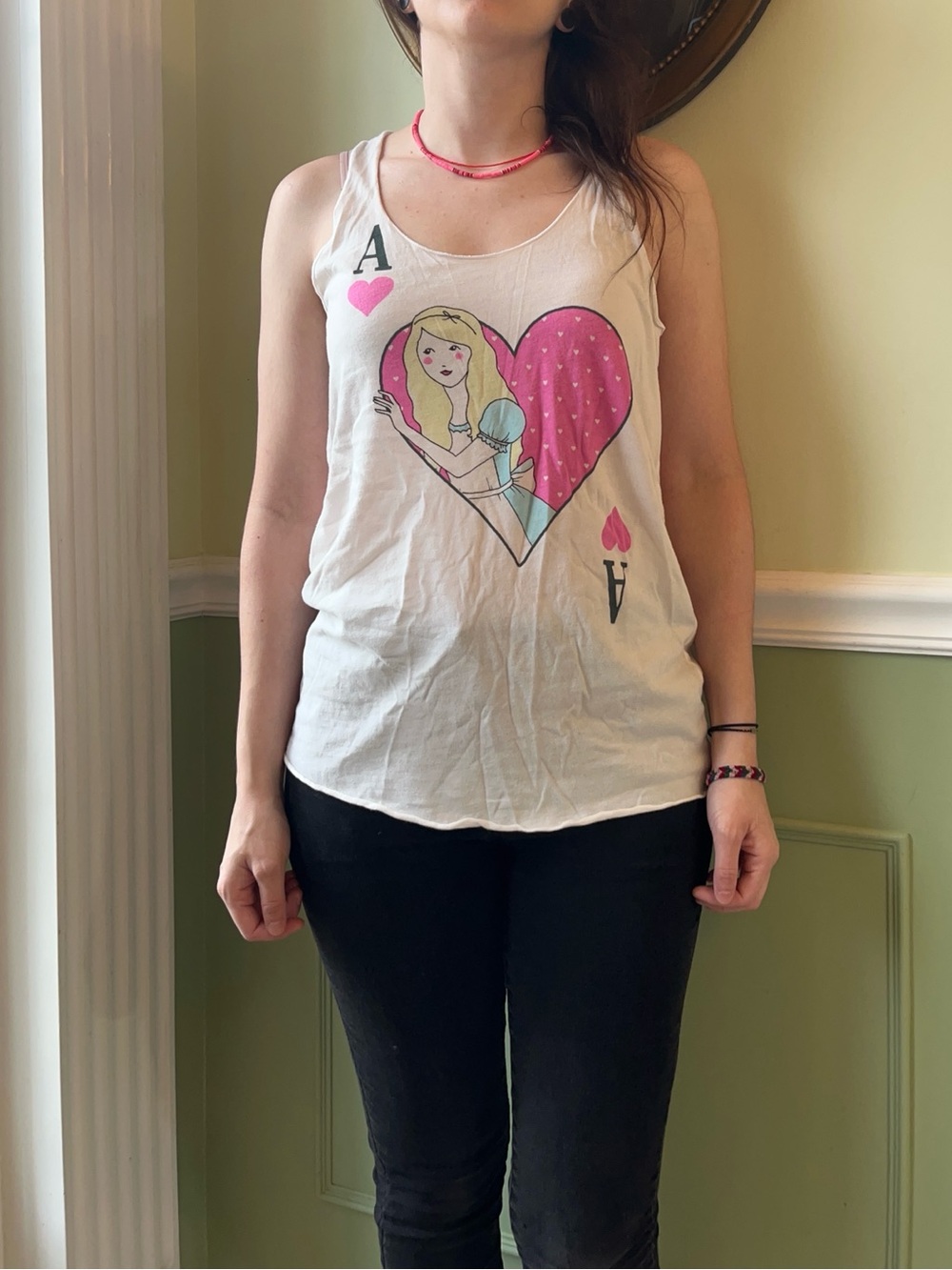 Forever 21 I Love H81 Alice in Wonderland tank top